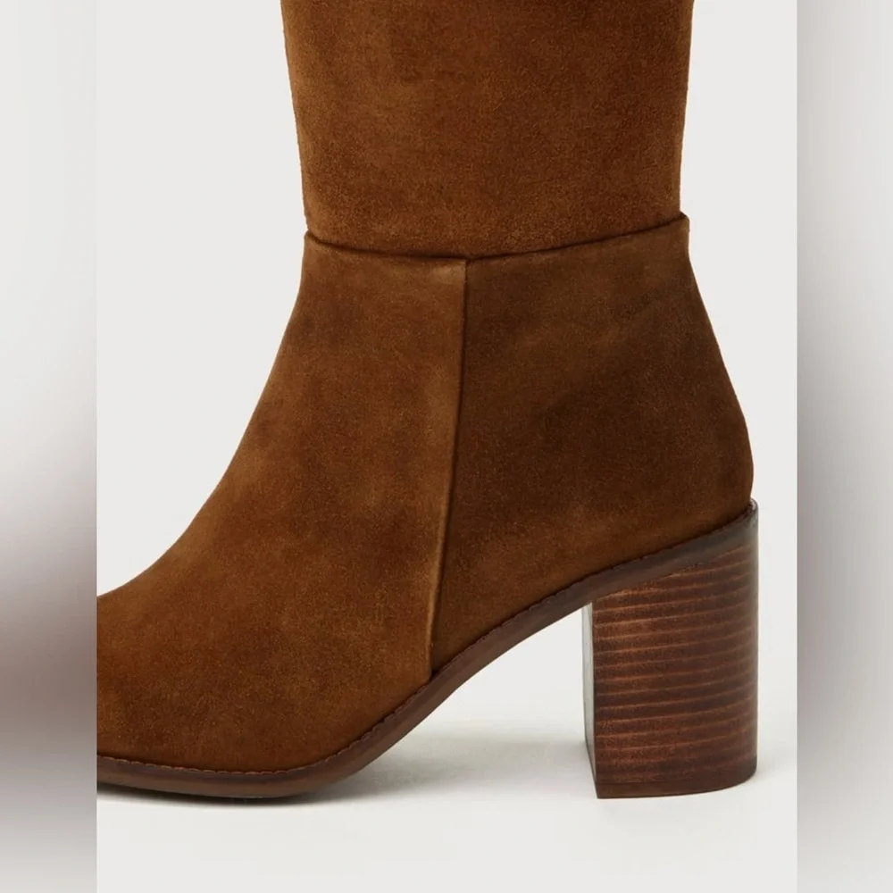 Seychelles Gifted Cognac Suede Leather Over-The-Knee Boots Size 7.5 New